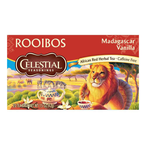 Celestial Seasonings African Red Rooibos Herbal Tea, Madagascar Vanilla, 20 Tea Bags